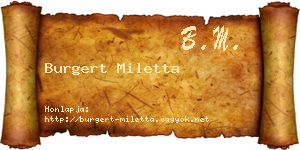 Burgert Miletta névjegykártya